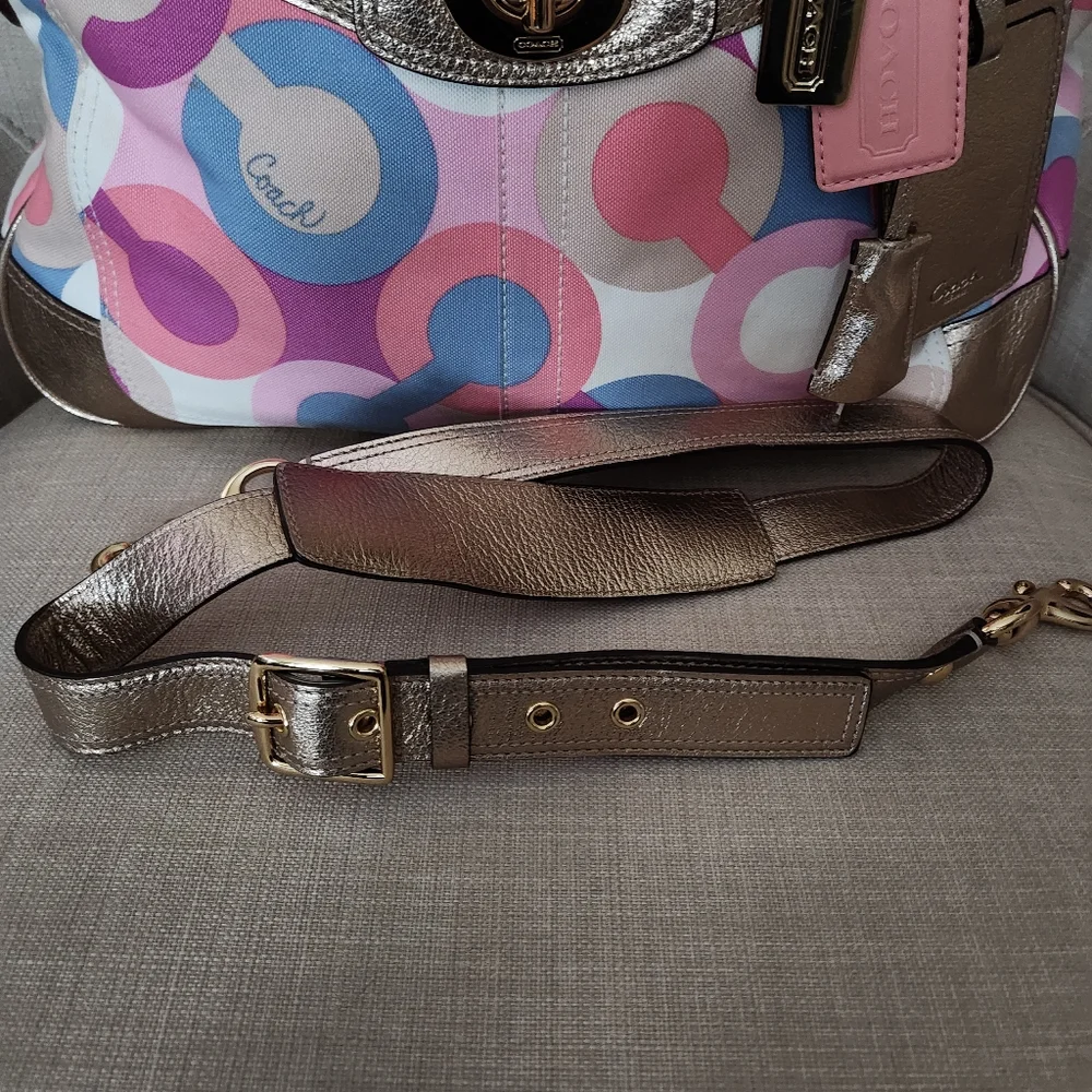 Coach Metallic and Multicolor Satchel - Picture 8 of 16